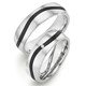 Bild von Ring Silber 925/- rhodiniert und Carbon mit Diamant 0,015 CT W/Si Gr.50-62