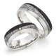 Bild von Ring Silber 925/- rhodiniert und Carbon mit Diamant 0,015 CT W/Si Gr.50-62 