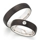 Bild von Ring Silber 925/- rhodiniert und Carbon mit Diamant 0,015 CT W/Si Gr.50-62 