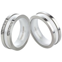 Bild von Partnerringe Edelstahl-Keramik 7mm - Abverkauf