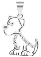 Bild von 925-/ Anhänger rhod. Hund mit Zirkonia