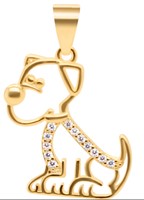 Bild von 925-/ Anhänger rhod. Hund mit Zirkonia 