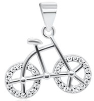 Bild von 925-/ Anhänger rhod. Fahrrad mit Zirkonia