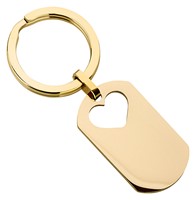 Bild von Edelstahl Schlüsselanhänger mit Herz / 3 Farben - Abverkauf in Gold & Rosé 