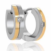 Bild von Creole Titan mit Zirkonia bicolour PVD Gold