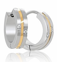 Bild von Creole Titan mit Zirkonia bicolour PVD Gold