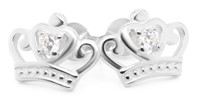 Bild von 925-/ Ohrstecker rhod. mit Zirkonia Krone 
