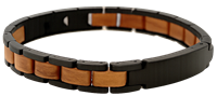Bild von Edelstahlarmband mit Walnussholz/Olivenholz 22cm lang 
