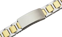 Bild von Metallband Edelstahl 20mm bicolour gold