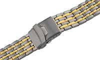 Bild von Titanarmband massiv 22mm bicolour gold