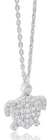 Bild von 925/- Collier 45+5cm Schildkröte mit Zirkonia 