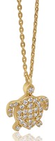 Bild von 925/- Collier 45+5cm Schildkröte mit Zirkonia 