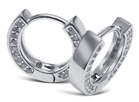 Bild von 925/- Creolen mit Zirkonia seitlich 