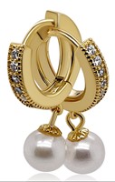 Bild von 925/- Creolen mit Zirkonia und SW Perle 