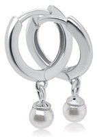 Bild von 925/- Creolen mit SW Perle klein 