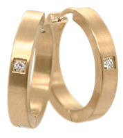 Bild von Creolen Titan mit Diamant 0,030 W/Si / 2 Farben matt oder glänzend 