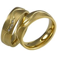 Bild von Partnerringe Edelstahl PVD Beschichtung in Gold / 6mm
