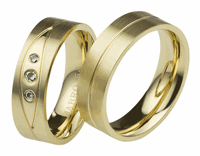 Bild von Partnerringe Edelstahl PVD Beschichtung in Gold / 6mm