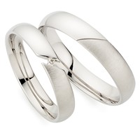 Bild von Partnerring Silber 925/- rhodiniert / 3,5mm bzw. 4mm 