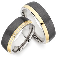 Bild von Partnerring Titan-Carbon PVD gold / 7,2mm 