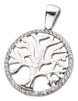 Bild von 925-/ Anhänger rhod. Lebensbaum mit Zirkonia