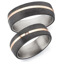 Bild von Partnerring Titan-Carbon PVD Rosé/ 7mm 