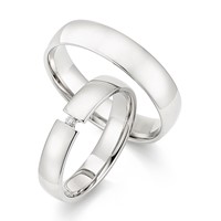 Bild von Partnerring Silber 925/- rhodiniert / 4mm bzw. 5mm 
