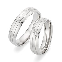 Bild von Partnerring Silber 925/- rhodiniert / 5mm 