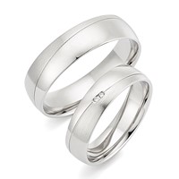 Bild von Partnerring Silber 925/- rhodiniert / 4mm bzw. 5mm  
