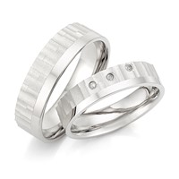 Bild von Partnerring Silber 925/- rhodiniert / 5mm bzw. 6mm 