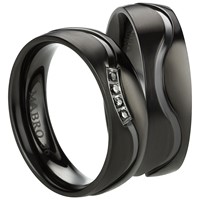 Bild von Partnerringe Edelstahl PVD Schwarz / 6mm 