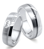 Bild von Partnerring Edelstahl-Titan mit Keramik / 6mm 