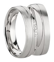 Bild von Partnerring Silber 925/- rhodiniert / 5mm