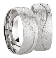 Bild von Partnerring Silber 925/- rhodiniert / 7mm 