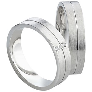 Bild von Partnerring Silber 925/- rhodiniert / 5mm