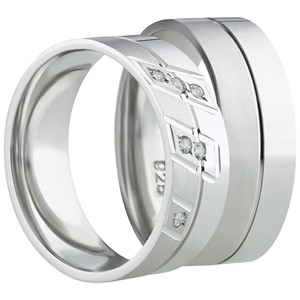 Bild von Partnerring Silber 925/- rhodiniert / 7mm 