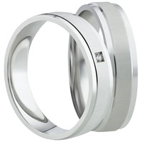 Bild von Partnerring Silber 925/- rhodiniert / 5mm 