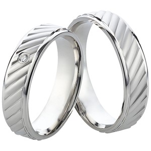 Bild von Partnerring Silber 925/- rhodiniert / 5mm