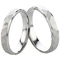 Bild von Partnerring Silber 925/- rhodiniert / 4mm