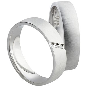 Bild von Partnerring Silber 925/- rhodiniert / 5mm