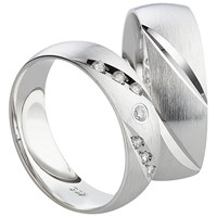 Bild von Partnerring Silber 925/- rhodiniert / 6mm