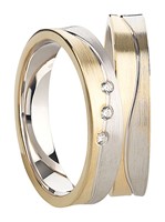 Bild von Partnerring Silber 925/- rhodiniert / 4mm 