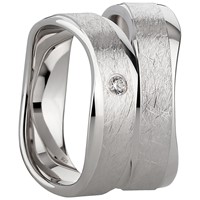 Bild von Partnerring Silber 925/- rhodiniert / 6mm 