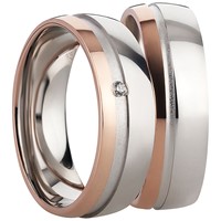 Bild von Partnerring Silber 925/- rhodiniert / 6mm 