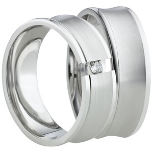 Bild von Partnerring Silber 925/- rhodiniert / 7mm 