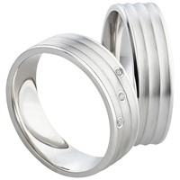 Bild von Partnerring Silber 925/- rhodiniert / 6mm