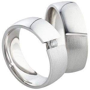 Bild von Partnerring Silber 925/- rhodiniert / 7mm 
