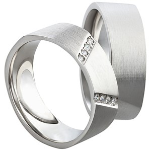 Bild von Partnerring Silber 925/- rhodiniert / 7mm