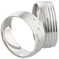 Bild von Partnerring Silber 925/- rhodiniert / 7mm