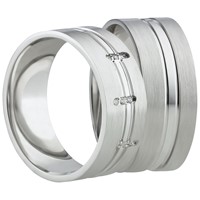 Bild von Partnerring Silber 925/- rhodiniert / 8mm